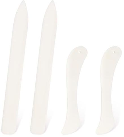 Bone Folder Set, 4 Pcs Paper Creaser Set and Scoring Tools in 2 Size | Bone Folder Tool for Card Making Supplies, Origami, Book Binding Kits and Leather Tools
