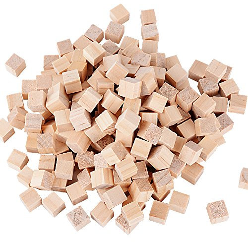 200 Stück Holzwürfel 10mm Blanko Deko Bastelmaterial Quadrat Natur zum DIY Basteln Malen Handwerk Dekoration