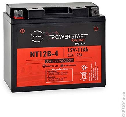 NX-Motorradbatterie-AGM VRLA-12V-11Ah-Kompatibel mit: ET12B-4 ; ET12B4 ; AGM12-10 ; AGM1210 ; GT12B-4 ; GT12B4 ; YT12B-4 ; YT12B-BS ; YT12BBS ; YT12 B4 ; YT12B4 ; VARTA 512901019A514