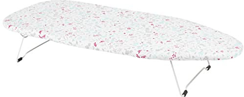 Kleeneze KL062291RBYEU Mini Petite Table Planche à Repasser, Table Repassage Voyage, 73 x 31 cm, Peu Encombrante et Idéale pour Appartements & Caravanes, Jambes Facilement Pliables, Motif de Ruby