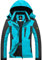 GEMYSE Damen Wasserdichte Berg-Skijacke Winddichte Fleece Winterjacke mit Kapuze (Hellblau Grau,M)