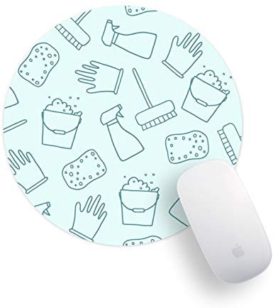 Cleaner Cleaning Equipment Brush Bucket & Sponge Gloves Domestic Pattern PC Office Computer Round Mouse Mat Pad Desk Mousemat Mousepad
