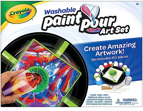 Crayola Washable Acrylic Paint Pour Set, 20pc Paint Set, Gift for Kids, 8, 9, 10, 11