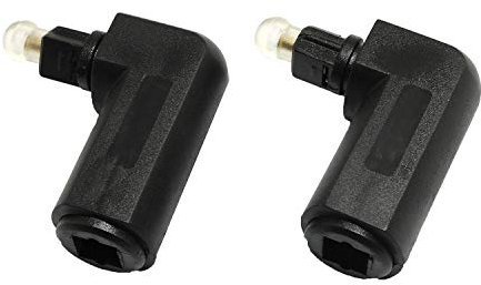 RLECS Lot de 2 adaptateurs Toslink à angle droit pour câble optique Toslink mâle vers femelle 90 degrés et rotation à 360° pour câble optique Toslink