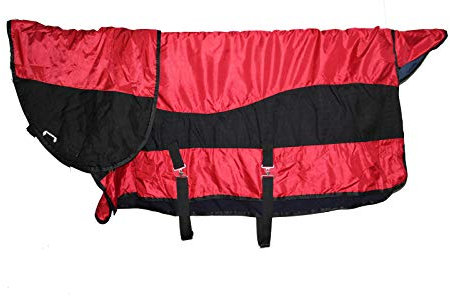 Stallwaren Pferdedecken Mit Hals Zum Schutz Vor Kälte Und Wind, Rot(Size:135cm)