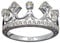 FINGERRING Krone/Echt Silber 925 mit Zirkonia/Art Deco Design/Steinfarbe: klar weiss/modern cool treny hip/Online Shop Schmuck kaufen / 59048 59048