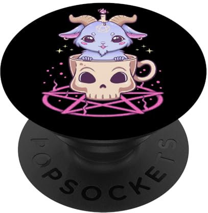 PopSockets Kawaii Pastell Gothic Süße Gruselige Pentakel Baphomet Ziege PopSockets mit austauschbarem PopGrip