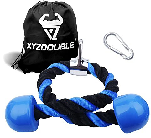 XYZDOUBLE Trizepsseil 70cm/90cm Trizeps Seil Triceps Rope Kabelzug Griffe Fitness mit Rutschfesten Griffen Heavy Duty Kabel Befestigung für Fitness,Bizeps,Trizeps-Rot