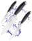 Sabatier 3-Piece Kitchen Knife Set – Chef, All-Purpose, and Paring Knives with Stainless Steel Blades and Matt Black Handles
