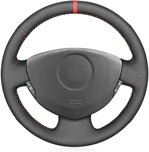 MEWANT Lenkradbezug Custom Version für Renault Clio 2 / für Twingo 2 / für Dacia Sandero Hand Nähen Lenkradhülle aus Mikrofaser-Leder Lenkradschoner