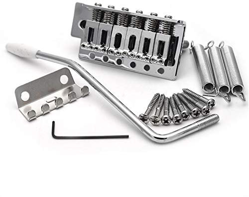 SAPHUE 52,5 mm Gitarren-Stratocaster, Tremolo-Brücken-Set für Fender Strat Squier E-Gitarre, Ersatz, Chrom