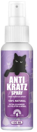 ADEMA NATURAL® - Anti Kratz Spray für Katzen/Kitten - Alternative zum Katzenfernhaltespray - Natürliches Mittel gegen Kratzen an Allen Möbeln und Textilien, Teppich und Vorhänge - 100 ml Inhalt
