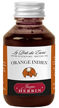 Jacques Herbin 17057T - Writing ink bottle 100ml - Fountain pens, roller pens - Orange indien - Painting - Drawing - Calligraphy - Creative - Arts & Crafts