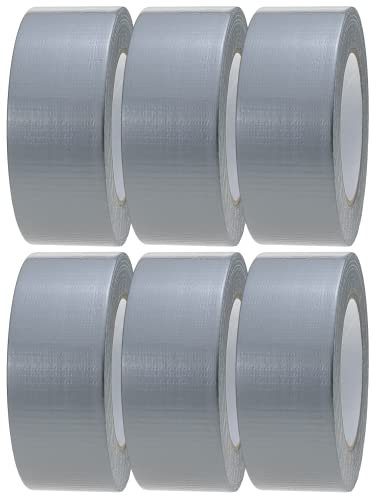 Crimson Starfish Silver Duct Tape | 6 Rolls of 48mm x 45m Gaffer Tape | Water Resistant Duct Tape | Adhesive Tape Multi-Use for Indoor/Outdoor | Strong Adhesive Tape