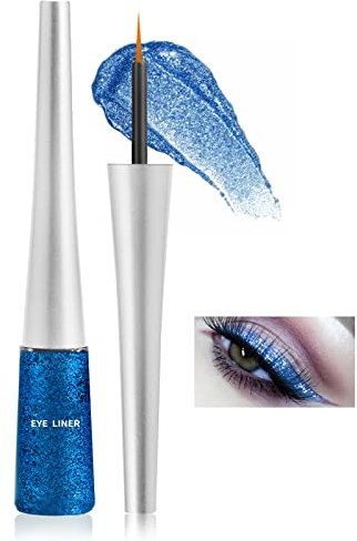 Boobeen Bunter Glitzer Eyeliner Flüssiger Schimmer Eyeliner Wasserfester Metallischer Eyeliner Wischfest Geeignet für Frauen, 1 St. (05#)