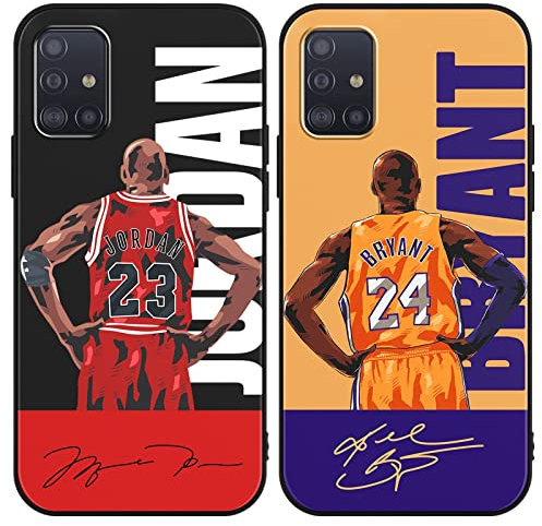 nurkorki [2 Stück Handyhülle für Samsung Galaxy A51/M40S 4G Hülle 6,5,Basketball Player Star 23 24 Design Muster Weich TPU Silikon Design Case Stoßfest Cover Kompatibel mit Samsung A51