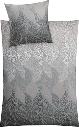 Kleine Wolke Bettwäsche Jamiro Mako-Satin grau Größe 1x 135x200 cm + 1x 80x80 cm