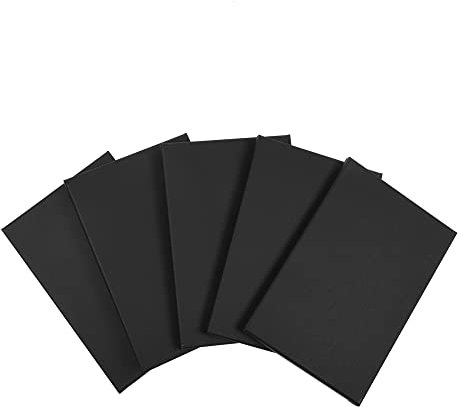 ewtshop® Leinwände mit Keilrahmen, 100% Baumwolle, 5 Stück, 20 x 30 cm - schwarz