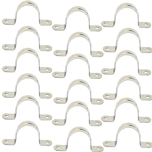 MACHSWON 20 Stück Rohrbandschelle 42 mm 304 Edelstahl Rohrschellen U-förmige Rohrgurte Sattelclip Zwei Loch Rohrband Spannclips U-Rohrring Schlauchschelle
