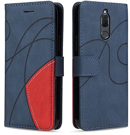 KKEIKO Hülle für Huawei Mate 10 Lite/Nova 2I, PU Leder Handyhülle mit kartenfach, Magnetisch Klappbar Brieftasche Schutzhülle für Huawei Mate 10 Lite/Nova 2I, Blau