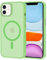 XTCASE Hülle für iPhone 12/12 Pro Magnetisch kompatibel mit Magsafe, Matt Transluzente Handyhülle für iPhone 12/12 Pro Kratzfeste PC Rückseite + TPU Bumper - Grün