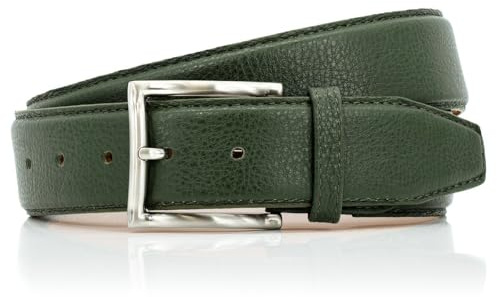 LINDENMANN Handmade in EU Ledergürtel Herren 40 mm grün