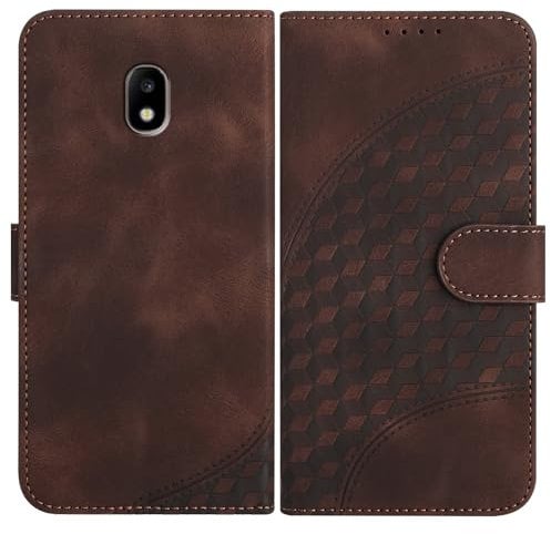 JayModCase Mobile Phone Case for Samsung Galaxy J330/J3 2017, with Card Slot, Stand Function, Magnetic, PU Leather Case, Folio Flip Case Compatible with Galaxy J330 - Brown