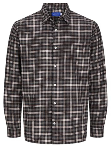 JACK&JONES Herren JORJOSHUA Flannel Check Shirt LS Freizeithemd, Pavement, XS