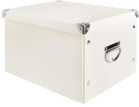 VBS Aufbewahrungsbox mit Deckel 34x27x20 cm Karton Metall ideal zum Bemalen Bekleben Dekorieren geeignet für Servietten- und Decoupage-Technik vielseitige Box für kreative Projekte 1 Stück