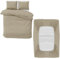 MOONLIGHT20015 King Bedding Set 4 Piece Duvet Cover Fitted Sheet with Pillow cases Soft Brushed Microfiber Duvet Cover sets Beige