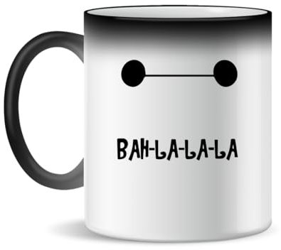 Forsca Baymax Bah Cool Funny Keramiktasse für Tee und Kaffee, 330ml, Magic White Pink Black 330ml