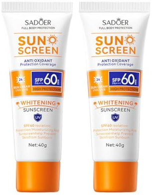 Sonnenmilch mit hohem Schutzfaktor LSF 60 UVA 2 Stück Sonnencreme für Gesicht Sonnenschutz für Gesicht Sonnencreme für Körper Sonnencreme Gesichtscreme Gesichtspflege 40 g