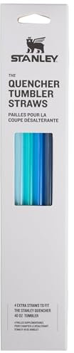 Stanley Reusable Quencher Straws | 4-Pack of BPA-Free, Reusable Straws for Clean Drinking | Perfect for Stanley's 40oz Tumblers | Blue