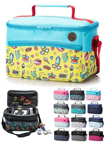 Tasche für Hörwürfel [Tasche für Toniebox und Tigerbox Touch] Aufbewahrung für Tonies Hörfiguren Starterset Transporttasche Tragetasche verstellbar mit Reißverschluss (Modell 18)