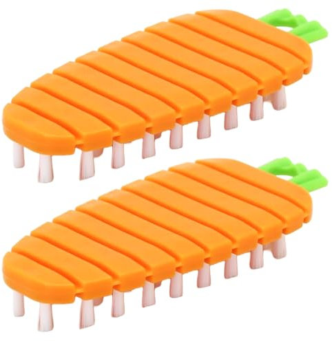 Hsthe Sea Set di 2 spazzole per Verdure, Spazzola Flessibile per Frutta per la Pulizia della Cucina, Spazzola Pieghevole multisezione per Frutta e Verdura, Strumento di Pulizia Flessibile Pieghevole
