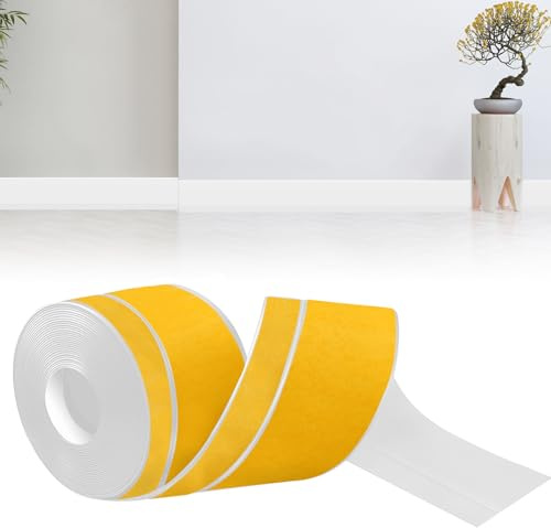 bechoanigel Sockelleiste Selbstklebend, 60mm x 20mm x 18m Weichsockelleiste Selbstklebend PVC Winkelleiste selbstklebend, Sockelleisten Flexibel für Küche und Bad Geeignet(Weiß)﻿﻿