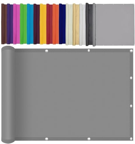 Tenda parasole rettangolare, impermeabile, 250 x 290 cm, 98% protezione dai raggi UV, per patio, giardino, pergola, balcone, grigio chiaro