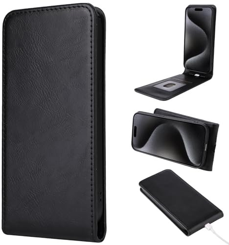 Baifu Lederhülle für Samsung Galaxy A16 5G, Flip Folio Hüllen für Samsung Galaxy A16 5G mit horizontalem Ständer und Kartenhalter-Schwarz