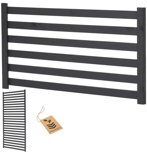 Modulares Rankgitter 50cm hoch – Spalier für Homerzo Pflanzkübel – Erweiterbare Holz Gitterwand für Balkon, Terrasse (Anthrazit, 98 cm)