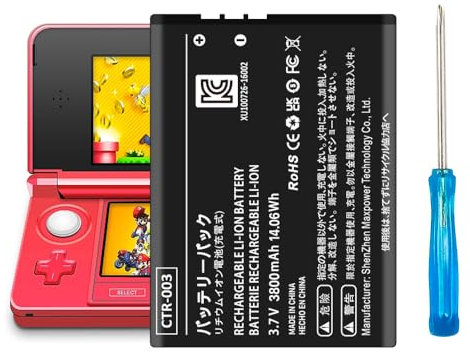BOANV 3800mAh CTR-003 Akku/CTR-001 Akku für Nintendo 2DS, 3DS, New 2DS XL, Wii U Pro Controller Handheld-Konsole