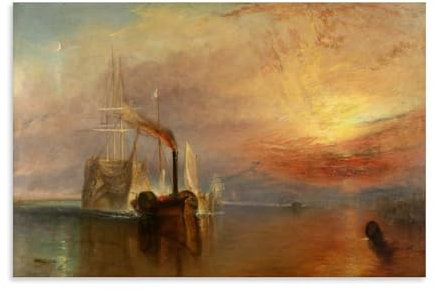 YYUEQIL Joseph Mallord William Turner Prints The Fighting Temeraire 1839 Wandkunst, dekoratives Gemälde, Leinwand, Wandkunst, Wohnzimmer, Schlafzimmer, Gemälde, ungerahmt, 30 x 45 cm