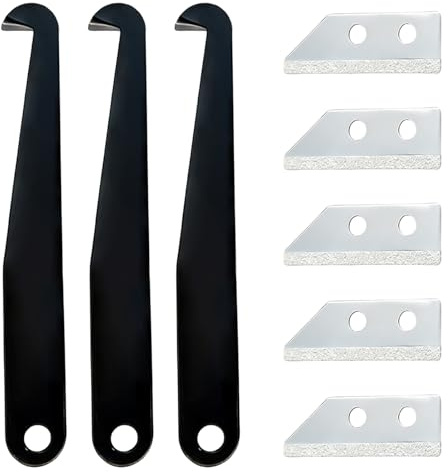 Pack of 8 Tile Grout Scrapers, shallyong Fugenentferner Werkzeug, mit 8 Ersatzklingen, Ersatzset zum Entfernen von Fugenmörtel von Keramikfliesen (B)