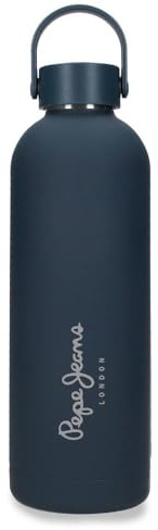 Pepe Jeans Aris Botella de Acero Inoxidable Azul con Capacidad para 500ml y Medidas 7 x 23 cms Acero Inoxidable by Joumma Bags