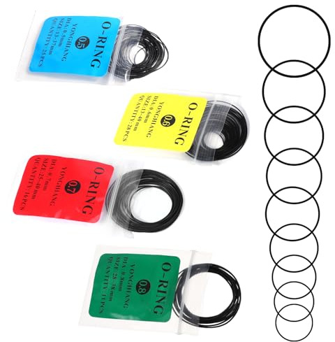 80 Stück O-Ring Uhr Rückseite Abdeckung Dichtungsring, 0,5/0,6/0,7/0,8 mm Wasserdichte Uhrenrückseite Gummidichtungsset Elastischer O-Ring aus Gummi für die Uhrenreparatur Zubehör