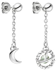 Purelei Universe Ohrringe – wasserfest | Creolen mit abnehmbaren Ketten, Sichelmond & Galaxie-Anhänger | Edelstahl & 18K Vergoldung | Symbol für Magie, Harmonie & kosmische Energie