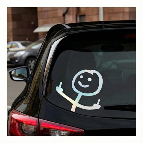 4 Pcs Graffiti Villain Middle Finger, Vinyl Car Bumper Sticker, Personalised Cartoon Windshield Wiper Stickers Funny Rear Window Wiper Decal for Windshield, Bumpers, Windows of Cars (Multicoloured)