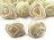 10 Deko-Rose Rosenblüte Rosenkopf 3-4cm Moosgummirosen Foamrosen Schaumrosen, Farbwahl, Farbe:creme
