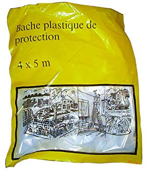 TEC HIT 890015 - Bâche Plastique de Protection - 4 x 5 m - Jetable