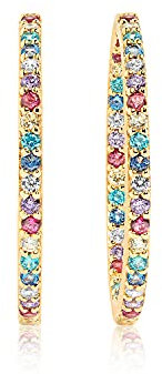 SIF JAKOBS JEWELLERY Creolen Bovalino aus vergoldetem 925 Sterling Silber mit Zirkonia