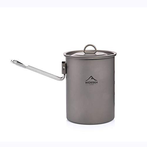 Widesea Campeggio Pentole in Titanio Stoviglie Turistico Pot Outdoor Cucina Picnic Utensili Zaino Escursioni Trekking Campeggio, Vaso in titanio.